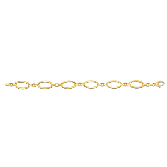 14K Gold Polished Three Plus One Oval Link