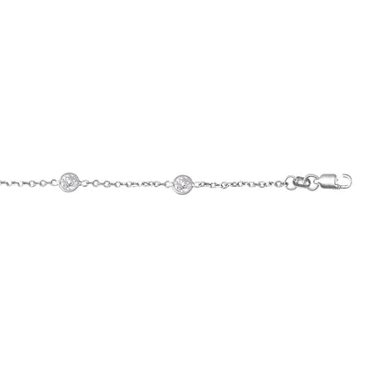 14K Gold CZ by the Yard Chain Bracelet