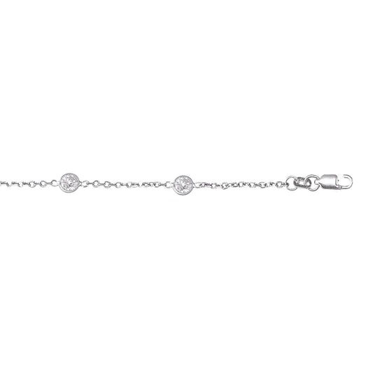 14K Gold CZ by the Yard Chain Bracelet