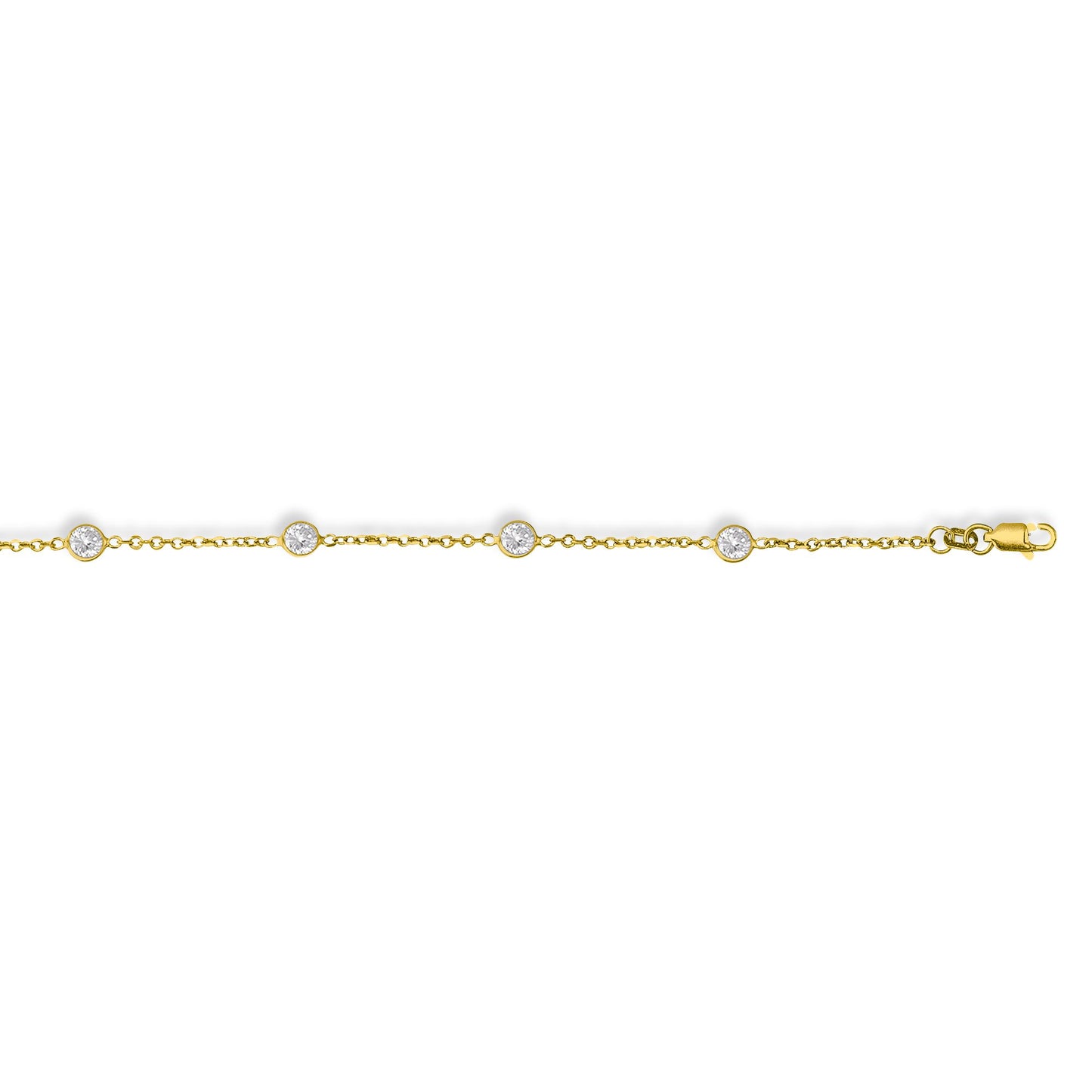 14K Gold CZ by the Yard Chain Bracelet