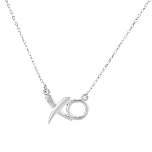 Sterling Silver XO Diamond Accent Necklace