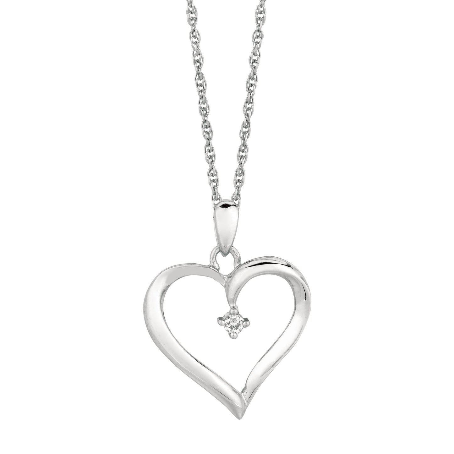 Sterling Silver Diamond Accent Heart Necklace