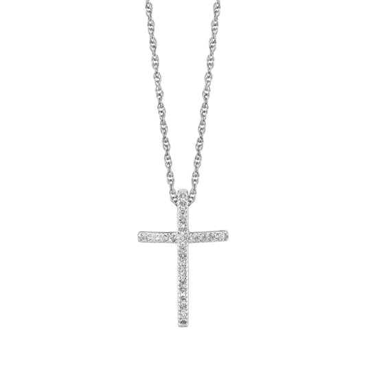 Sterling Silver Diamond Cross Necklace