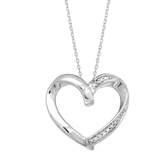 Sterling Silver Diamond Accent Heart Necklace