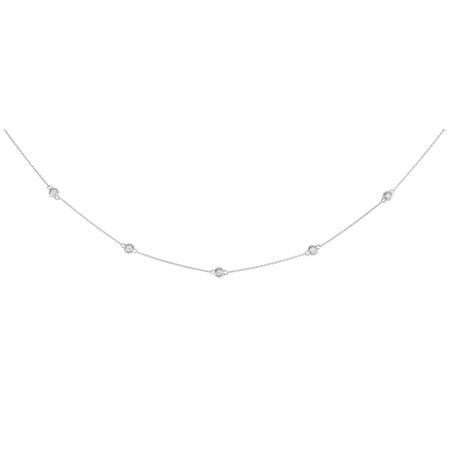 14K Gold Diamond Cut Diamonds by the Yard Necklace