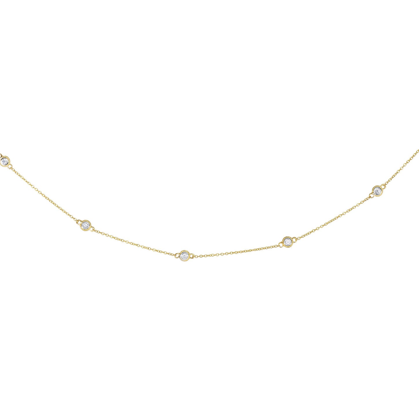 14K Gold Diamond Cut Diamonds by the Yard Necklace