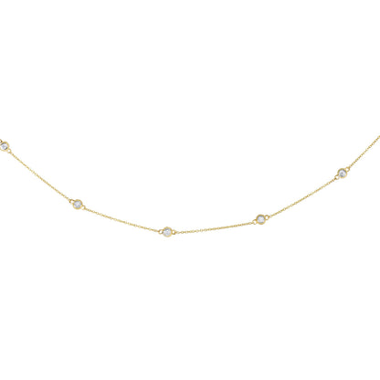 14K Gold Diamond Cut Diamonds by the Yard Necklace