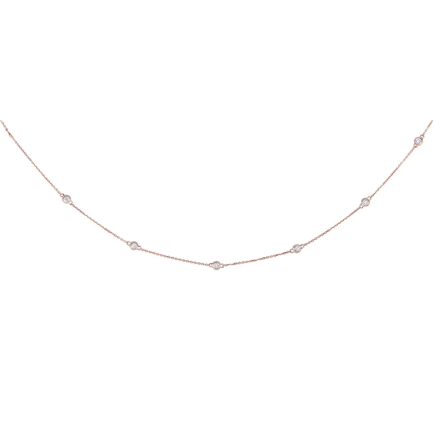 14K Gold Diamond Cut Diamonds by the Yard Necklace