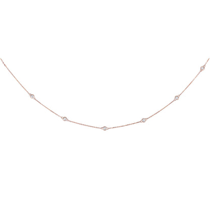 14K Gold Diamond Cut Diamonds by the Yard Necklace