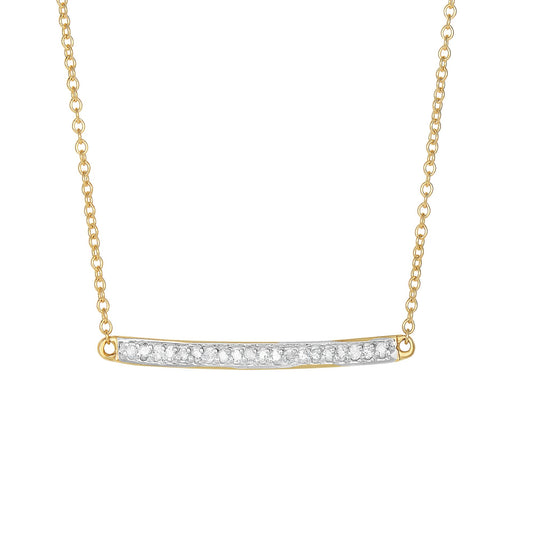 14K Gold Diamond Bar Necklace