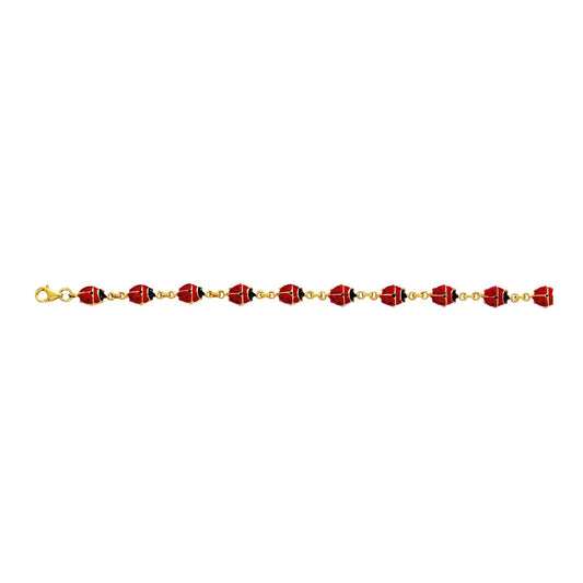 14K Gold Lady Bug Bracelet