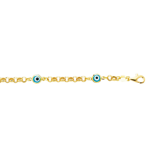 14K Gold Children's Evil Eye Bracelet