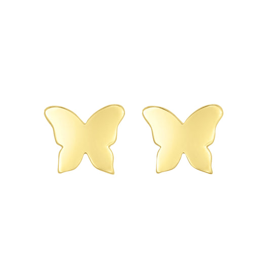 14K Gold Butterfly Stud Earring