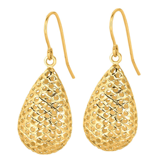 14K Gold Large Open Tear Drop Earring