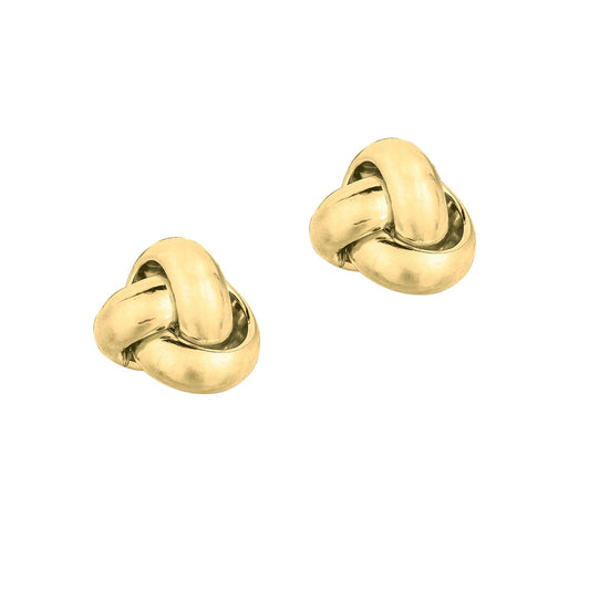 14K Gold Medium Polished Love Knot Stud Earring | 10K Available