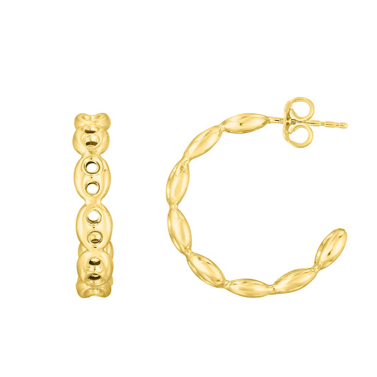 14K Gold Polished Mariner C-Hoop Earrings