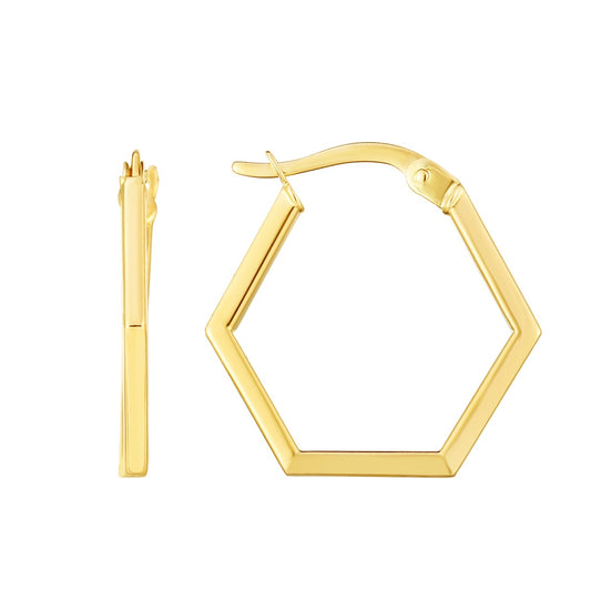 Hexagon Hoop Earrings