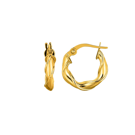 14K Gold Twist Hoop Earring