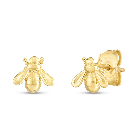 14K Gold Bee Studs