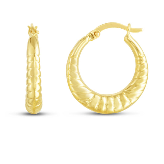 14K Gold Thin Twist Hoops