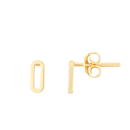 14K Gold Mini Paperclip Studs