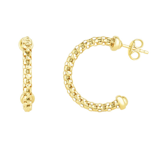 Popcorn C Hoop Earrings