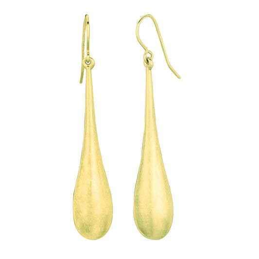 14K Gold Large Polished Graduated Tear Drop Earring