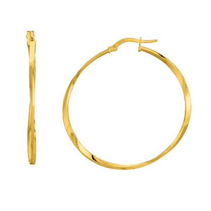 14K Gold Twisted Hoop Earring