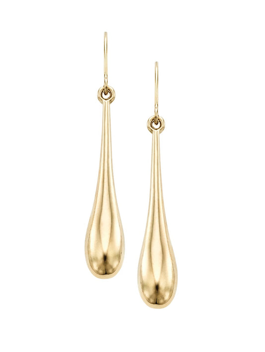 14K Gold Polished Graduated Tear Drop Earring