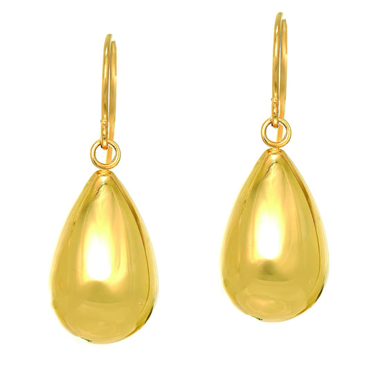 14K Gold Medium Polished Tear Drop Earring