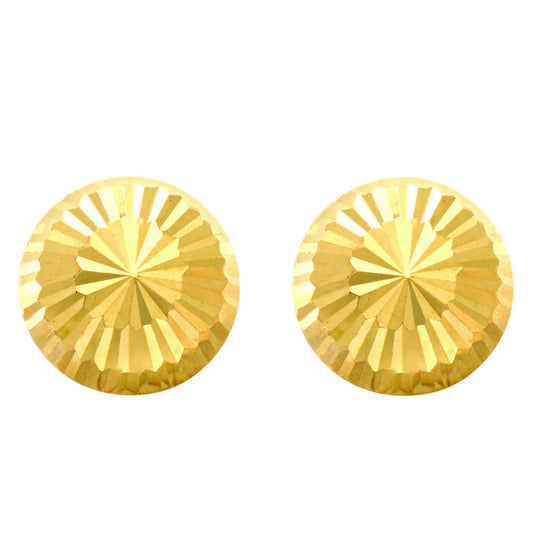 14K Gold Diamond Cut Burst Post Earring