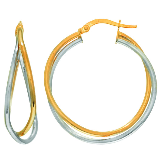 14K Gold Yellow & Medium Hoop Earring