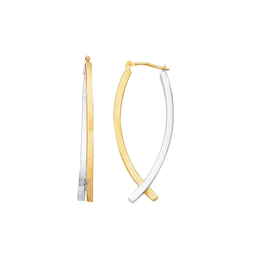 14K Gold Yellow & Polished Hoop Earring