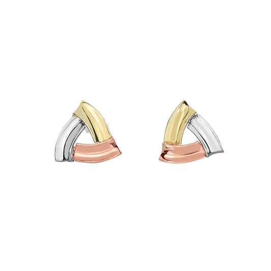 14K Gold Triangle Stud Earring