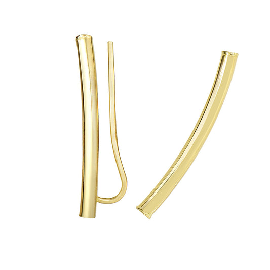 14K Gold Polished Bar Ear Climber