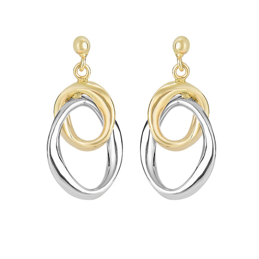 14K Yellow & Gold Interlocked Drop Earring