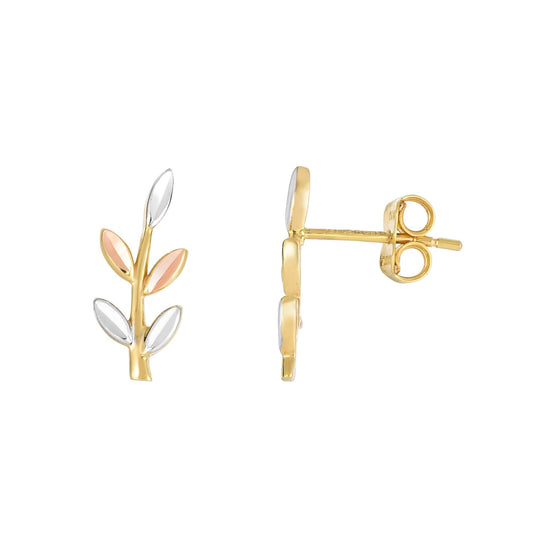 14K Gold Leaf Ear Climber