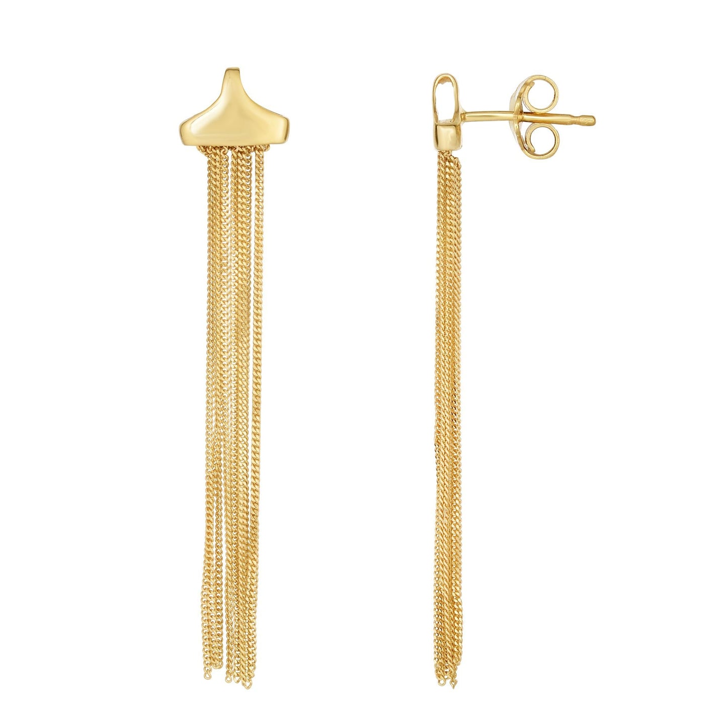 14K Gold Multi Chain Drop Earring