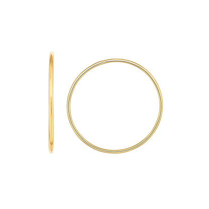 14K Gold Endless Hoop Earring | 30mm