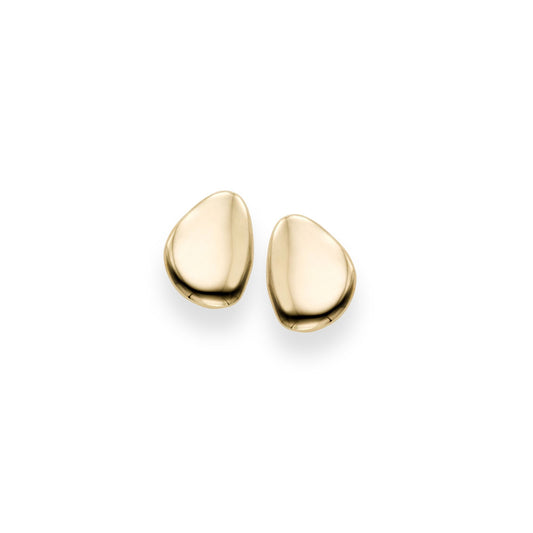 14K Gold Polished Bean Post Earring