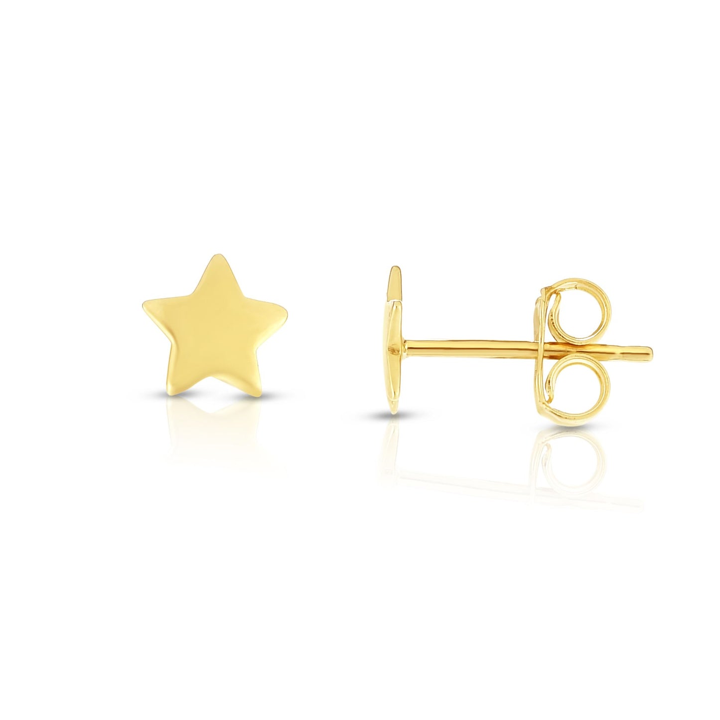 14K Gold Polished Star Stud Earring