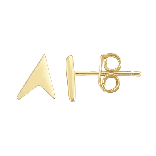 14K Gold Arrow Stud Earring