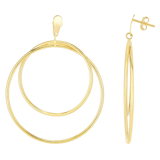 14K Gold Circular Dangle Earring