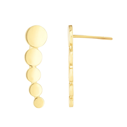 14K Gold Graduated Circles Ear Climber