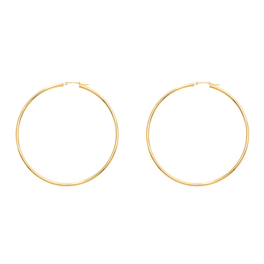 14K Gold Polished Hoop Earring