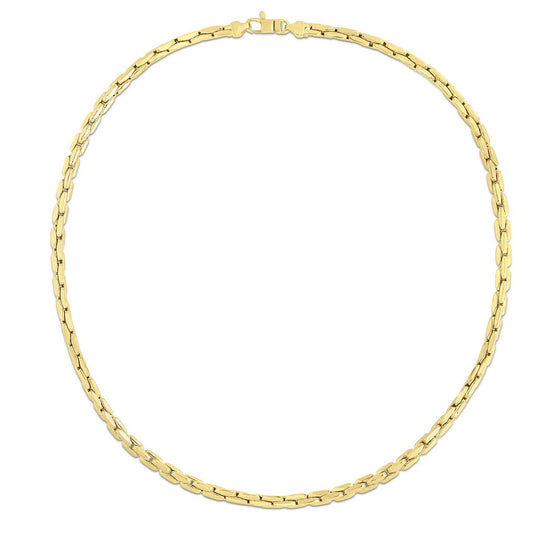 14K Gold Polished Link Chain Necklace with Lobster Clasp