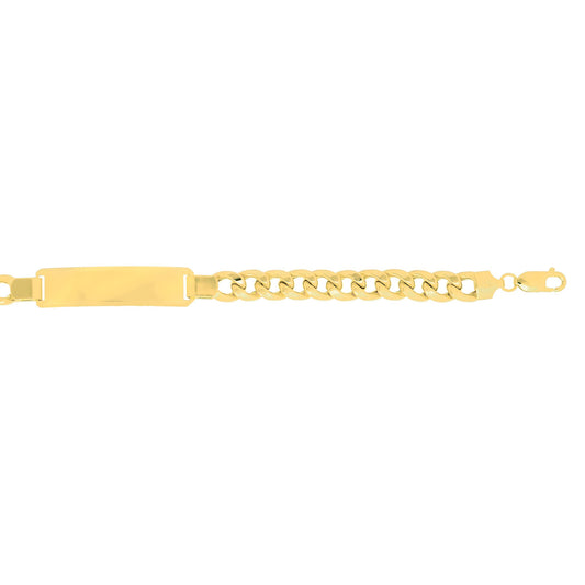 14K Gold Polished ID Chain Bracelet