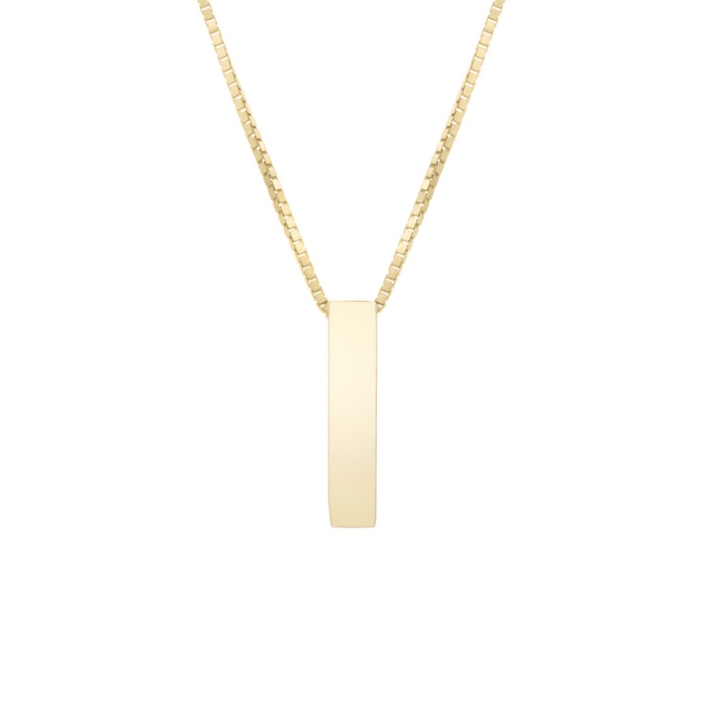 14K Gold Yours Truly Block Letter Initial Letter Necklace