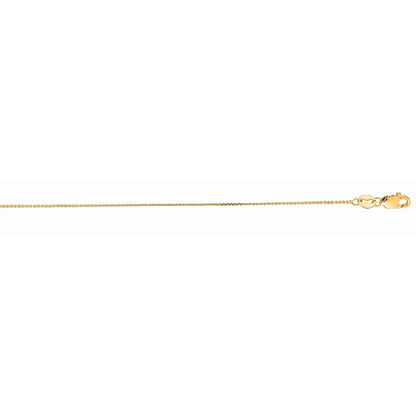 18K Gold Diamond Cut Cable Chain Necklace with Lobster Lock