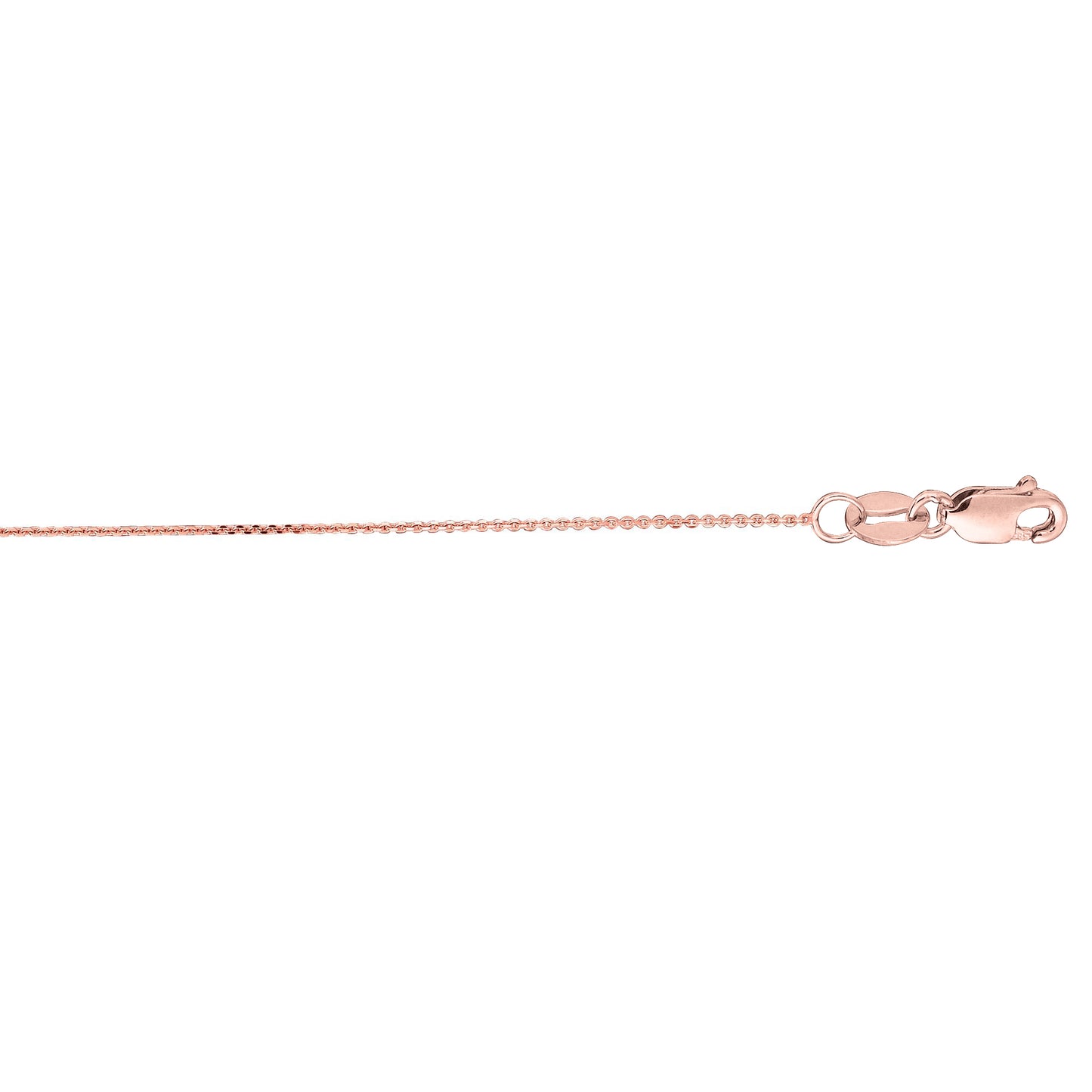 18K Gold Diamond Cut Cable Chain Necklace with Lobster Lock